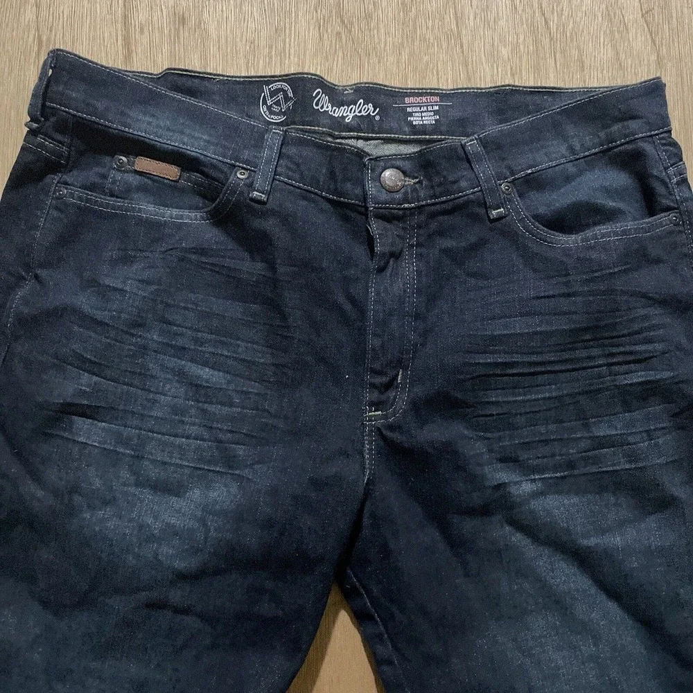 Mens Vintage Wrangler Brockton Jeans Blue Denim Regular‎ Slim Fit Size 40x33